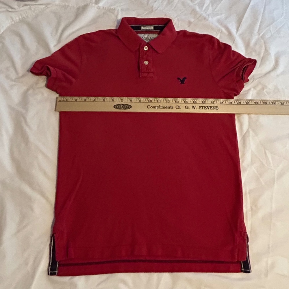 American Eagle Outfitters Mens Polo Shirt Athletic Fit Red Size Small S Casual‎ - Picture 10 of 13